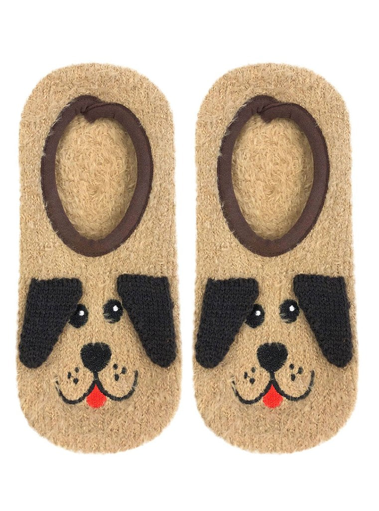Fuzzy Dog Slipper Socks