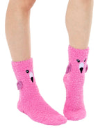 Fuzzy Flamingo Crew Socks