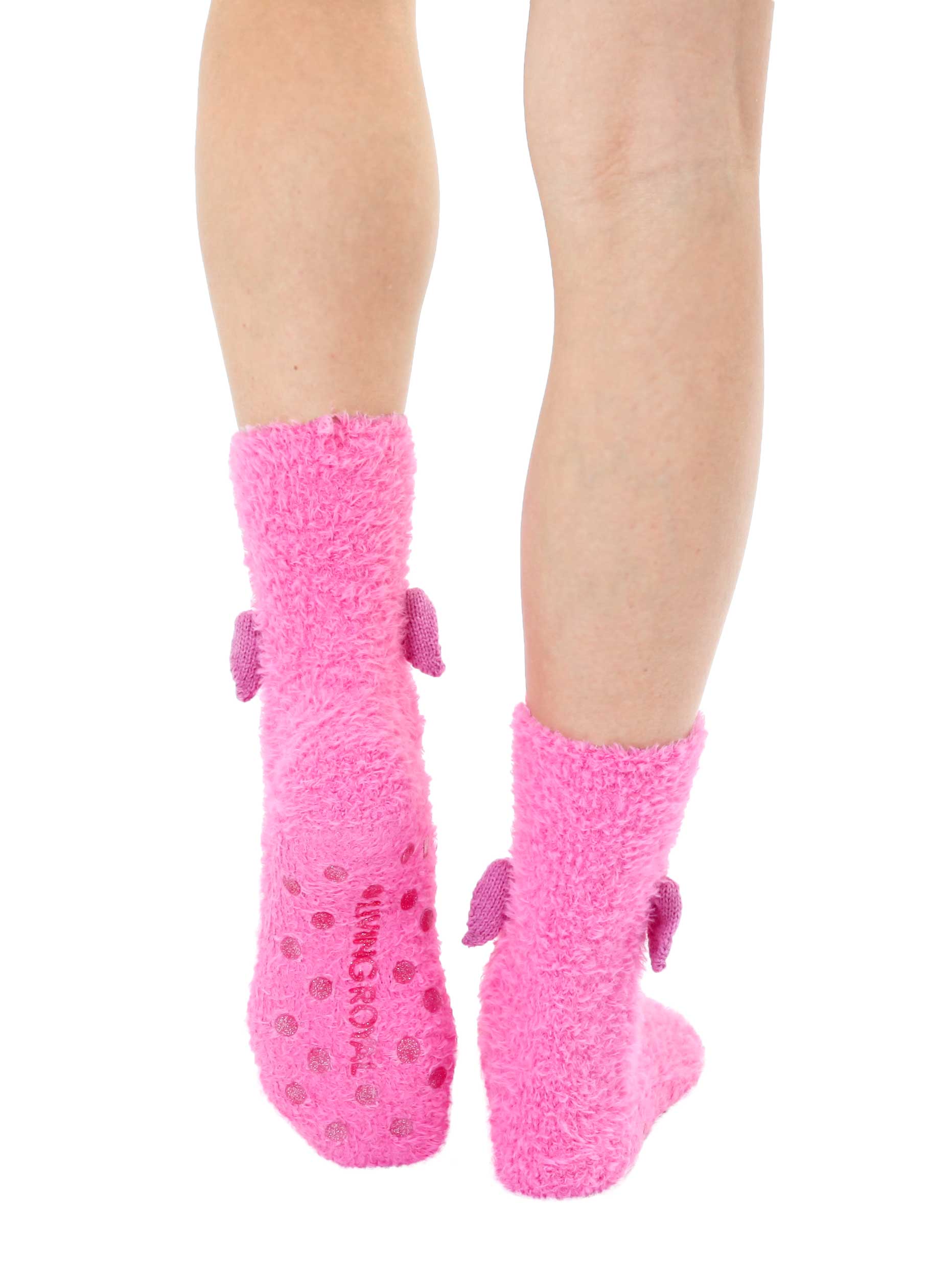 Fuzzy Flamingo Crew Socks