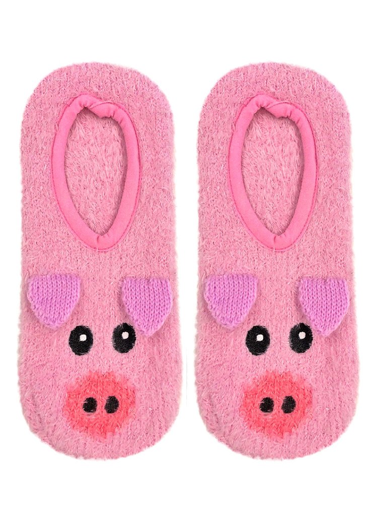 Fuzzy Pig Slipper Socks