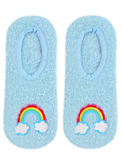 Fuzzy Rainbow Slipper Socks