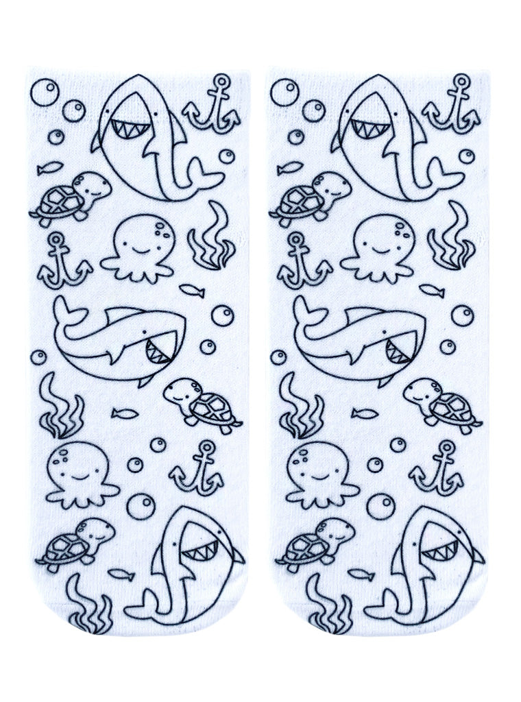 Ocean Pals Coloring Socks