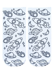 Space Adventure Coloring Socks